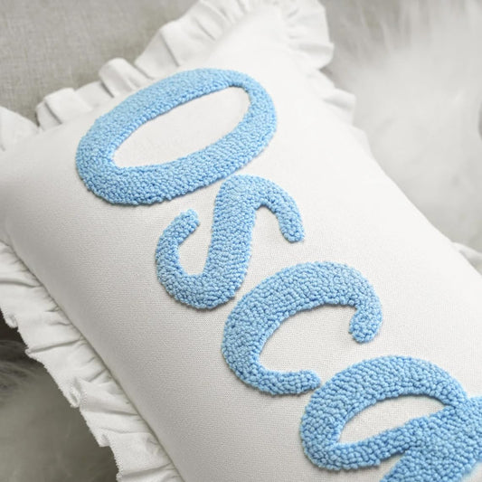 mia'spillow lab Monogrammed Custom Name Punch Needle Pillow, Personalized Pillow, Newborn Gift, New Mom Gift, Baby Gift Idea, Personalized Gift Idea